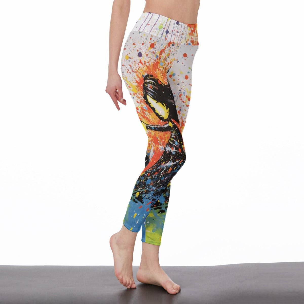 All-Over Print Women's High Waist Leggings | Side Stitch Closure
