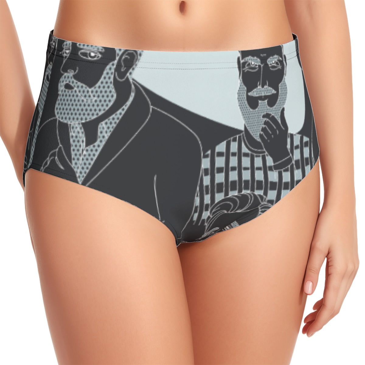 All-Over Print Women's Swimsuit Set With Halter