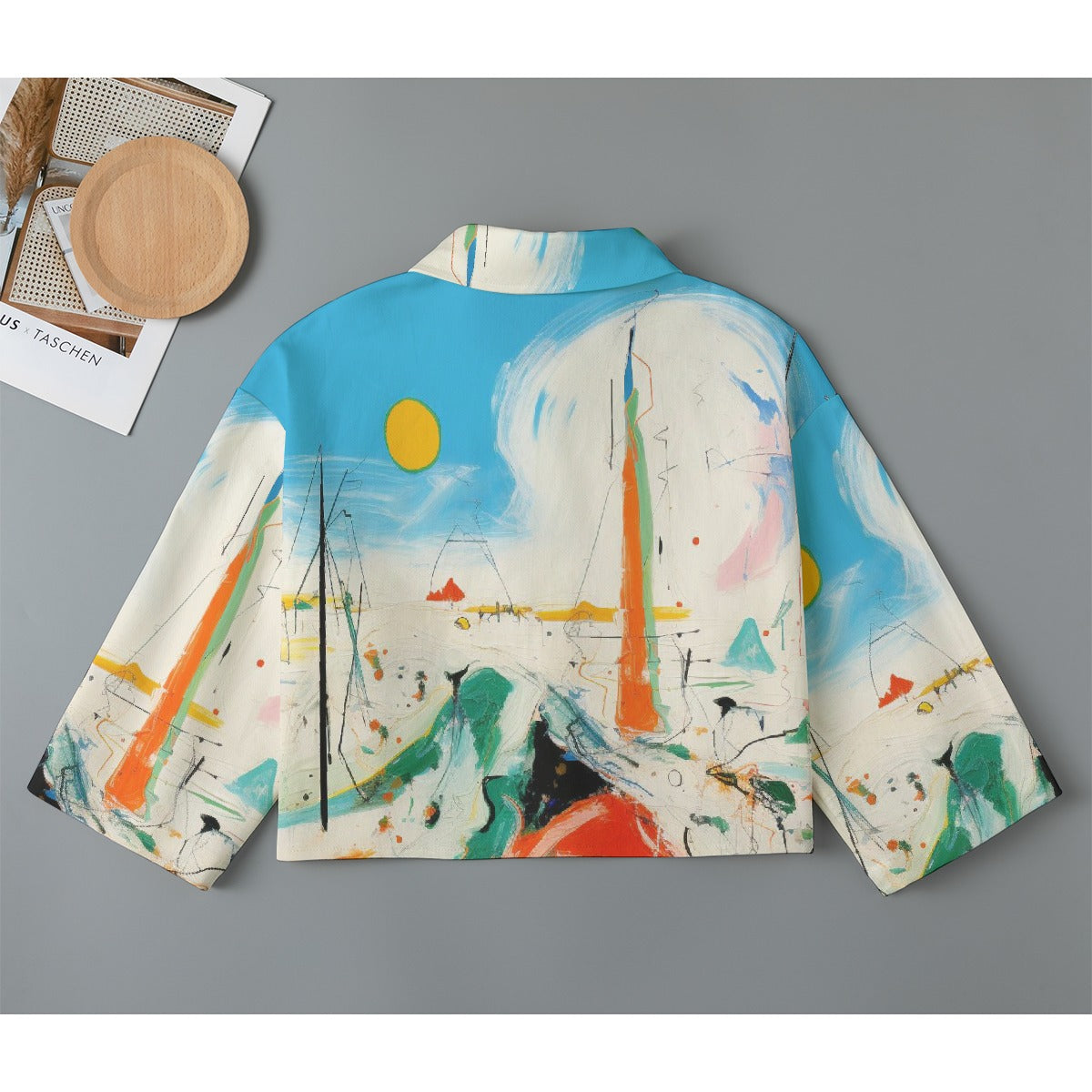 All-Over Print Women's Cropped Jacket | 245GSM Cotton