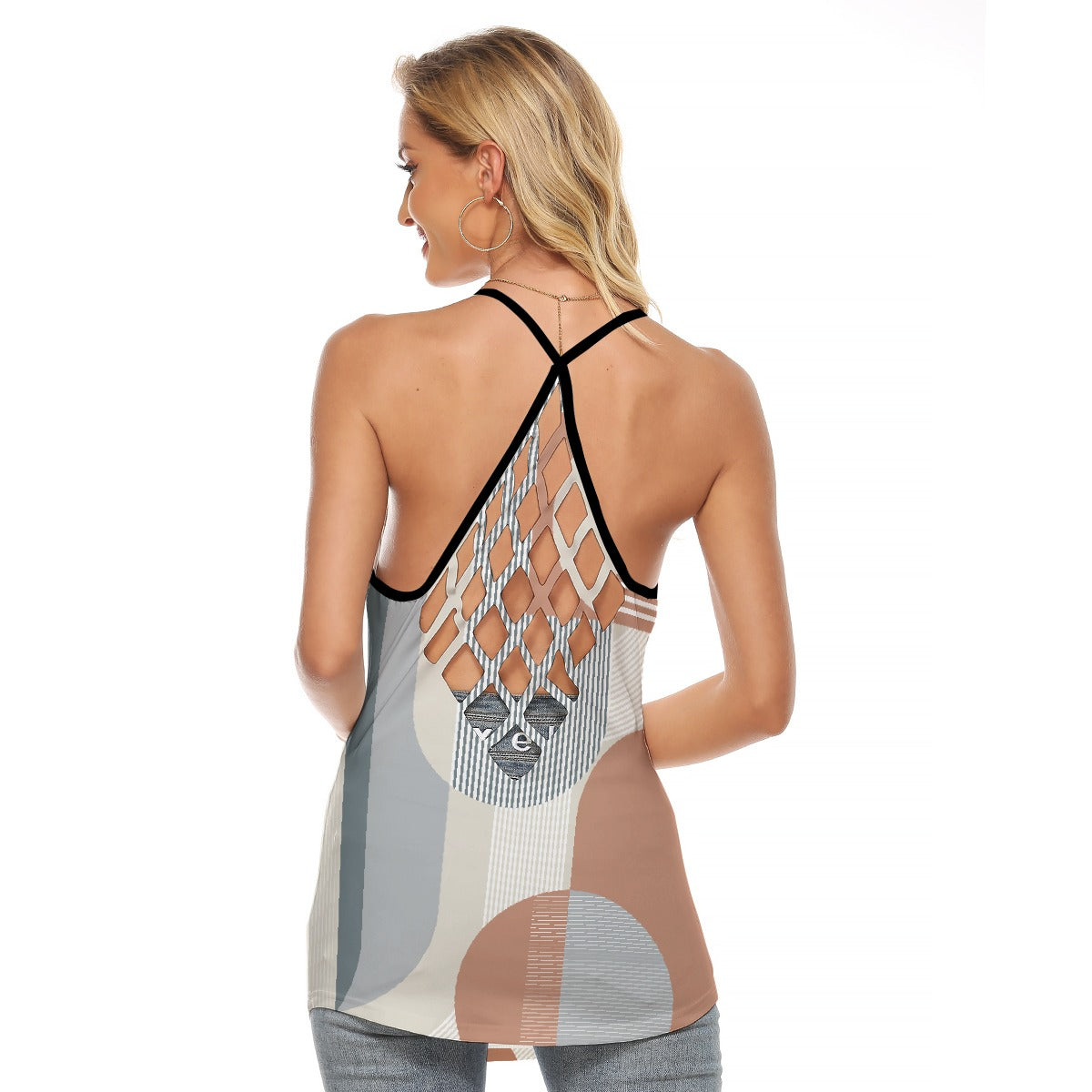 All-Over Print Women's Criss-Cross Open Back Tank Top