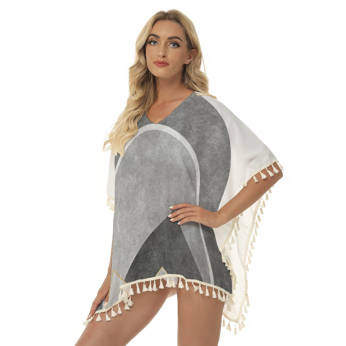 All-Over Print Women's Square Fringed Shawl