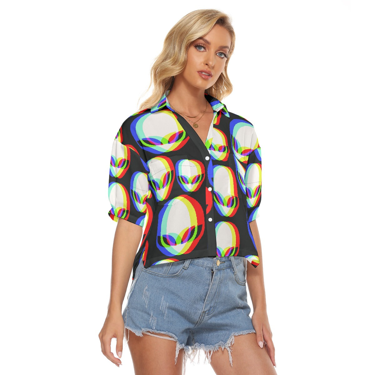 All-Over Print Women's V-neck Shirts