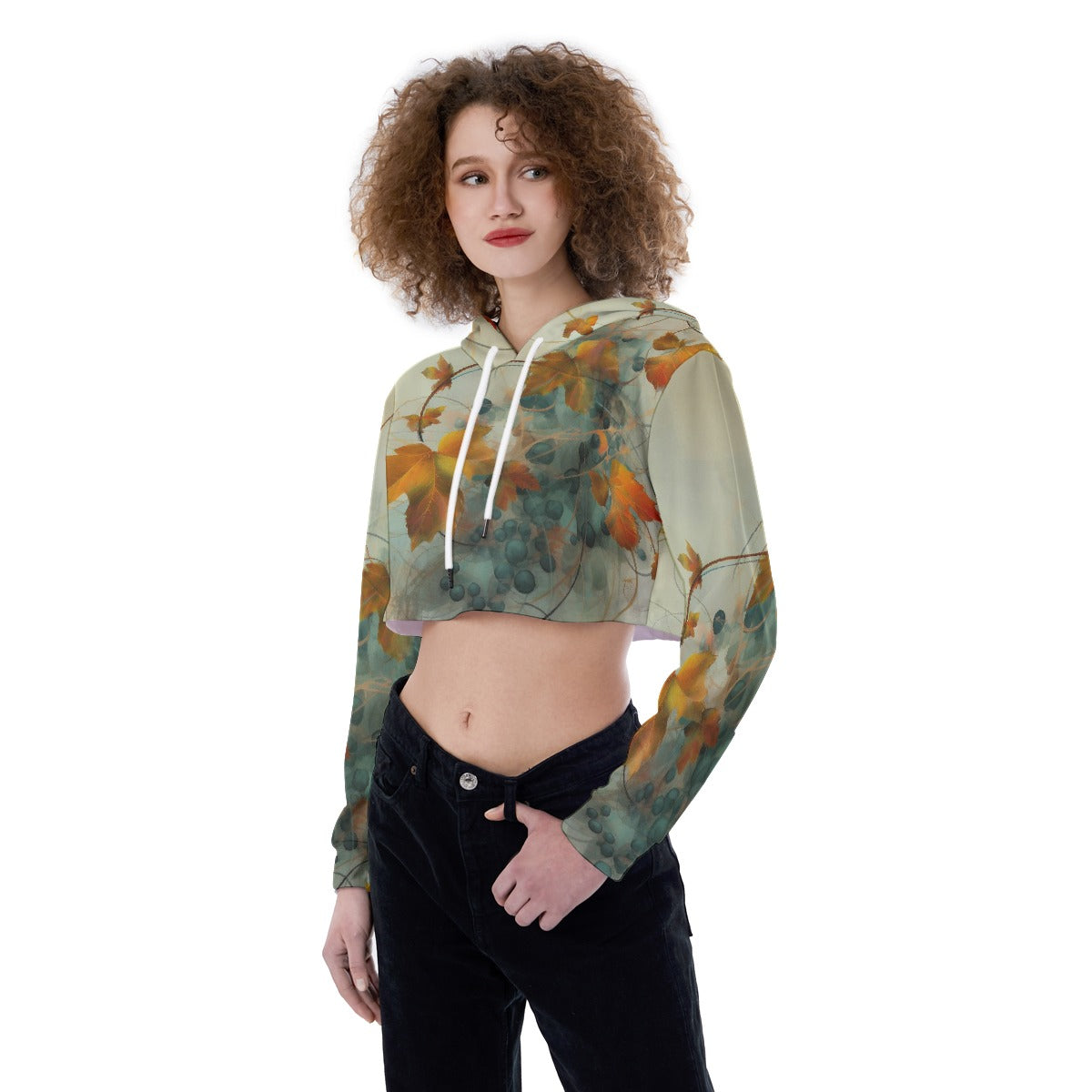 All-Over Print Women's Crop Top Hoodie