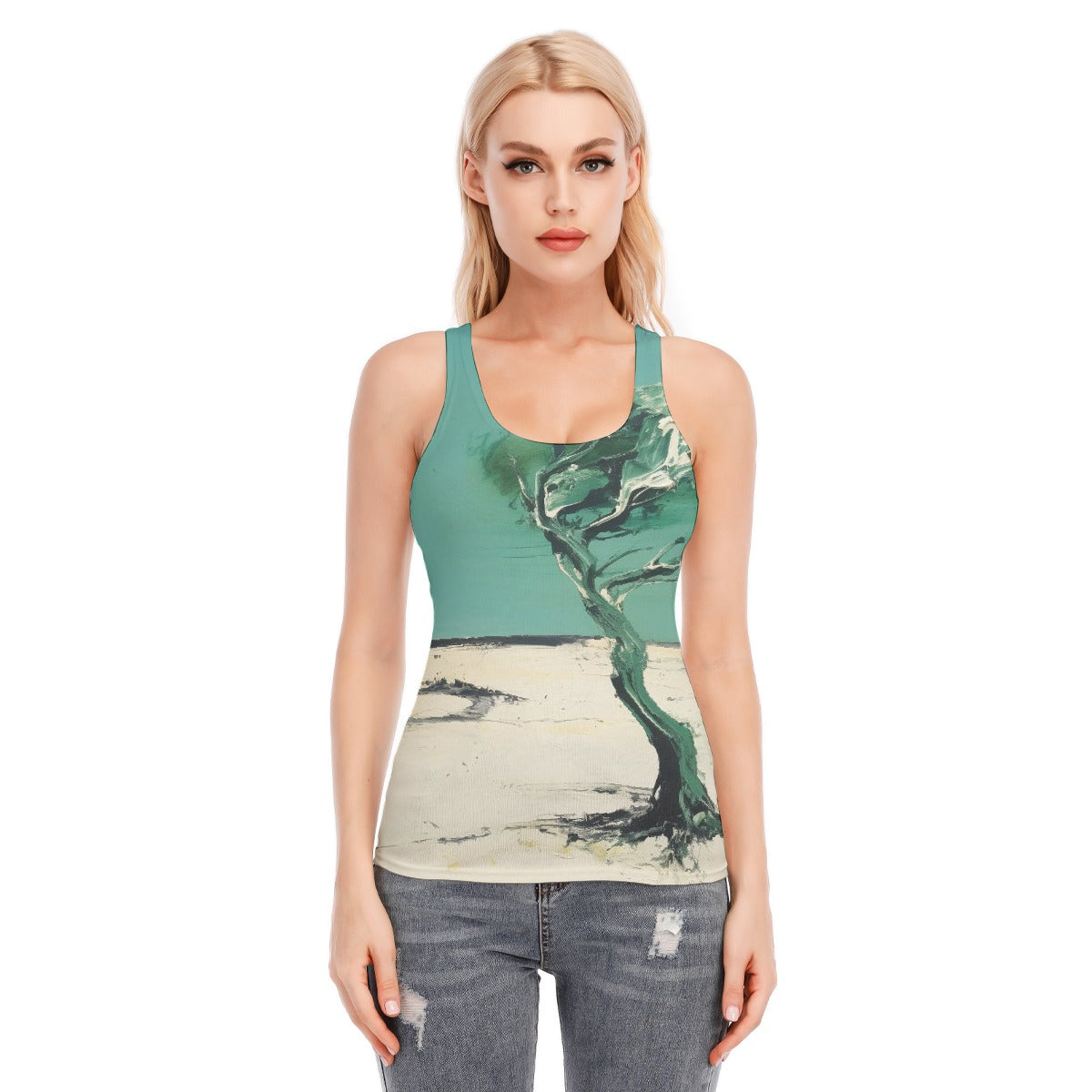 All-Over Print Women's Racer Vest | 190GSM Cotton