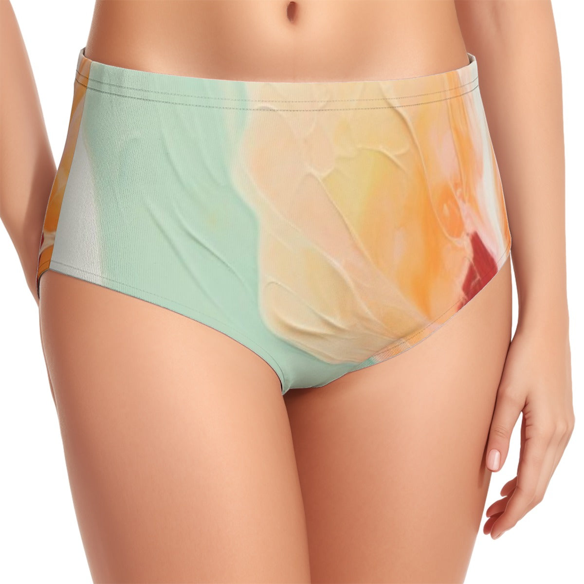 All-Over Print Women's Swimsuit Set With Halter