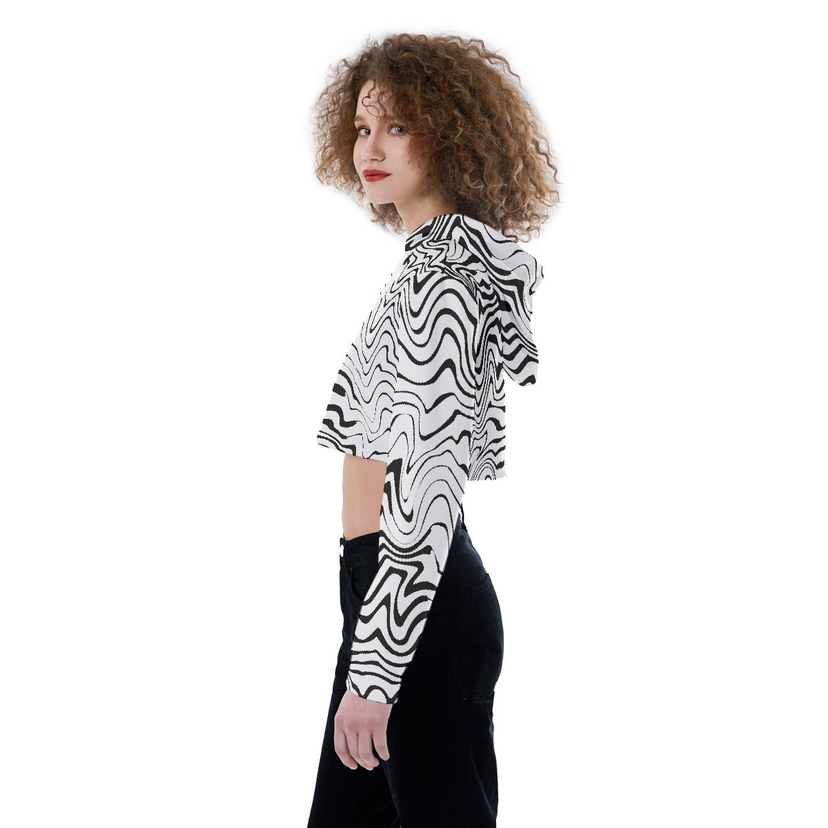 All-Over Print Women's Crop Top Hoodie