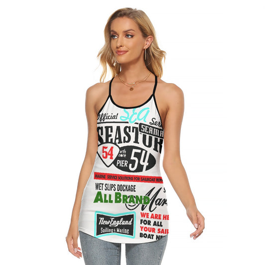 All-Over Print Women's Criss-Cross Open Back Tank Top