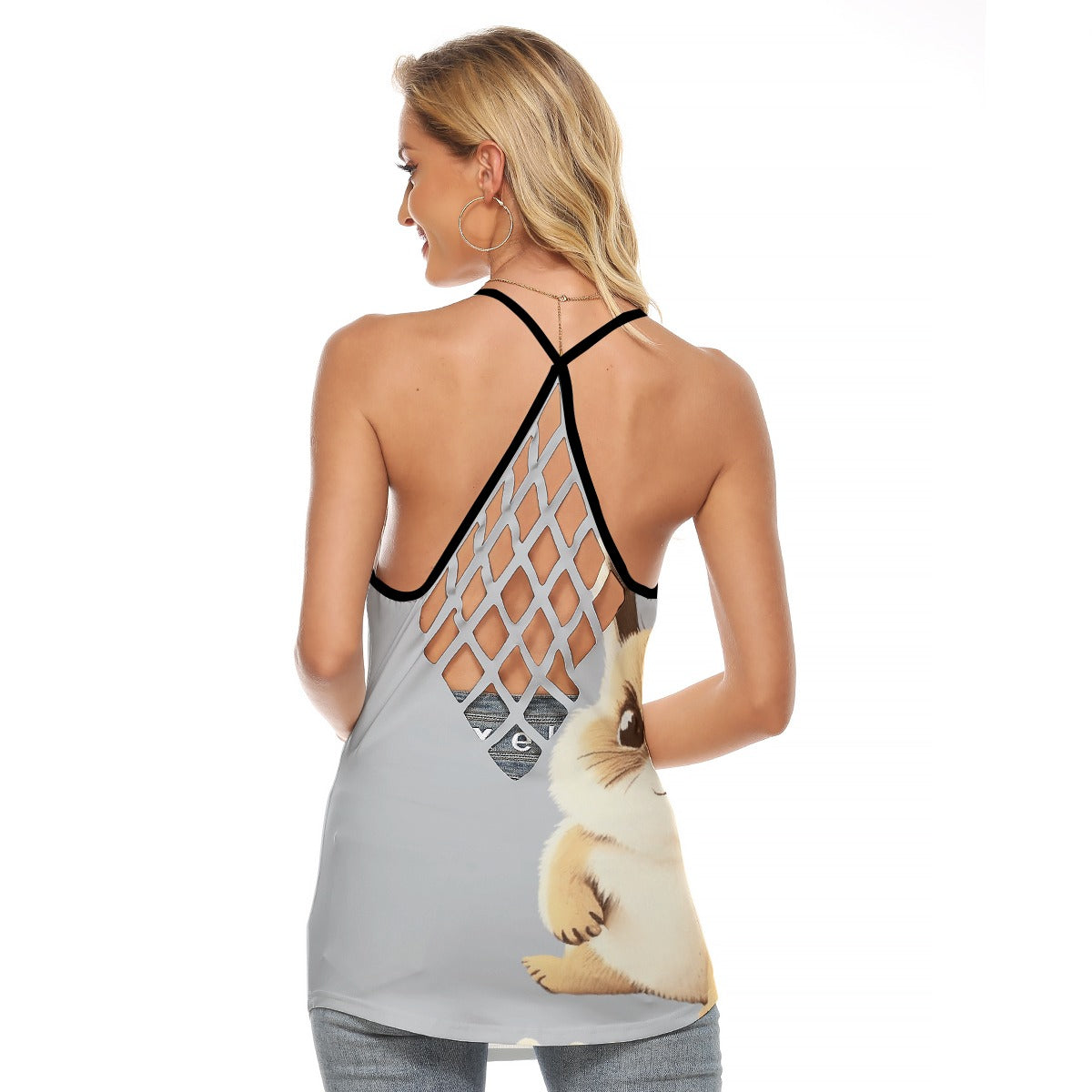 All-Over Print Women's Criss-Cross Open Back Tank Top