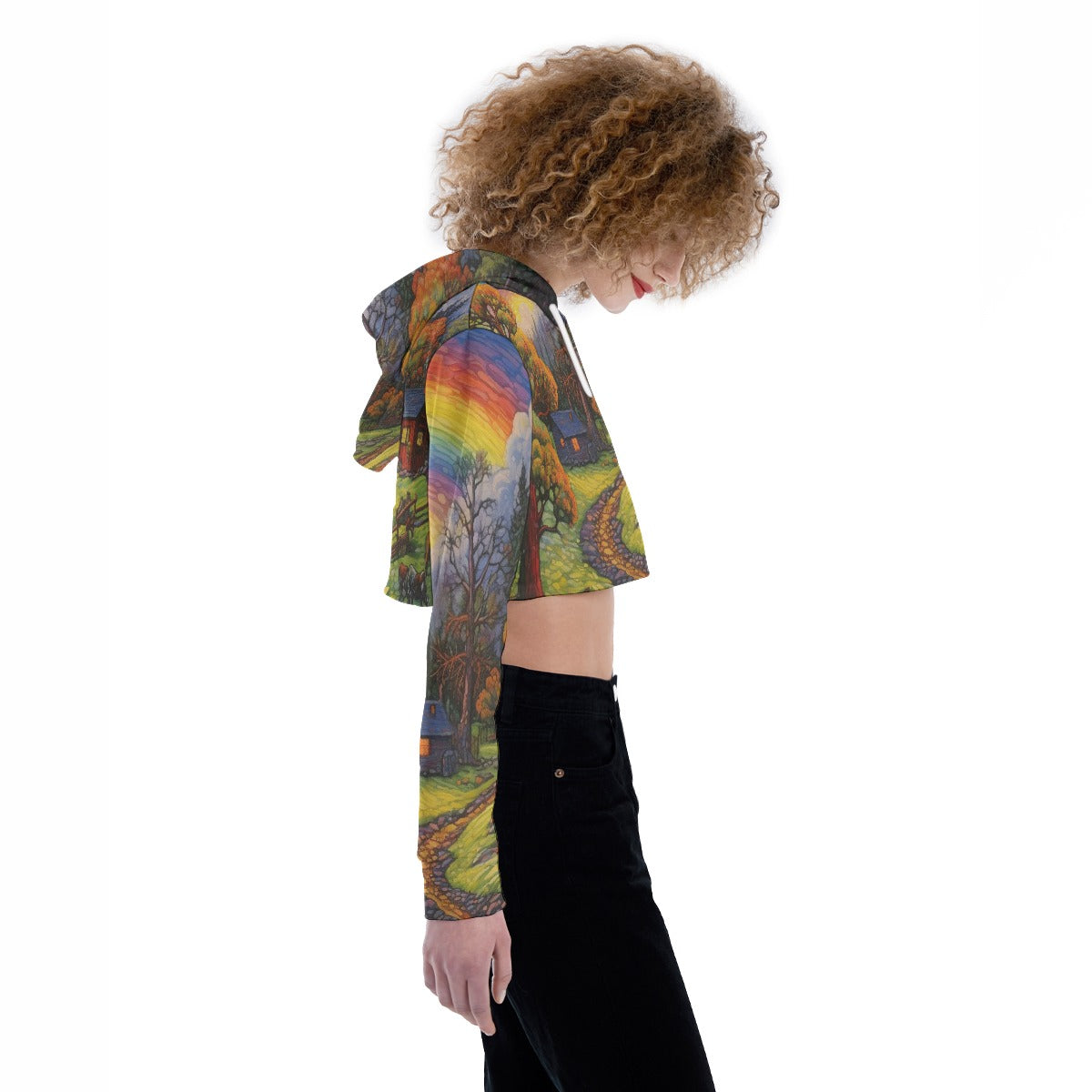 All-Over Print Women's Crop Top Hoodie