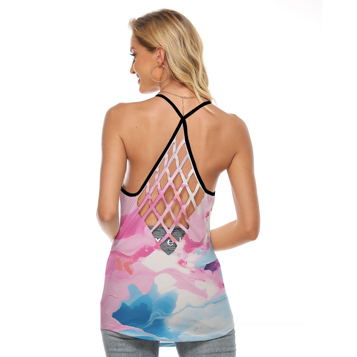 All-Over Print Women's Criss-Cross Open Back Tank Top