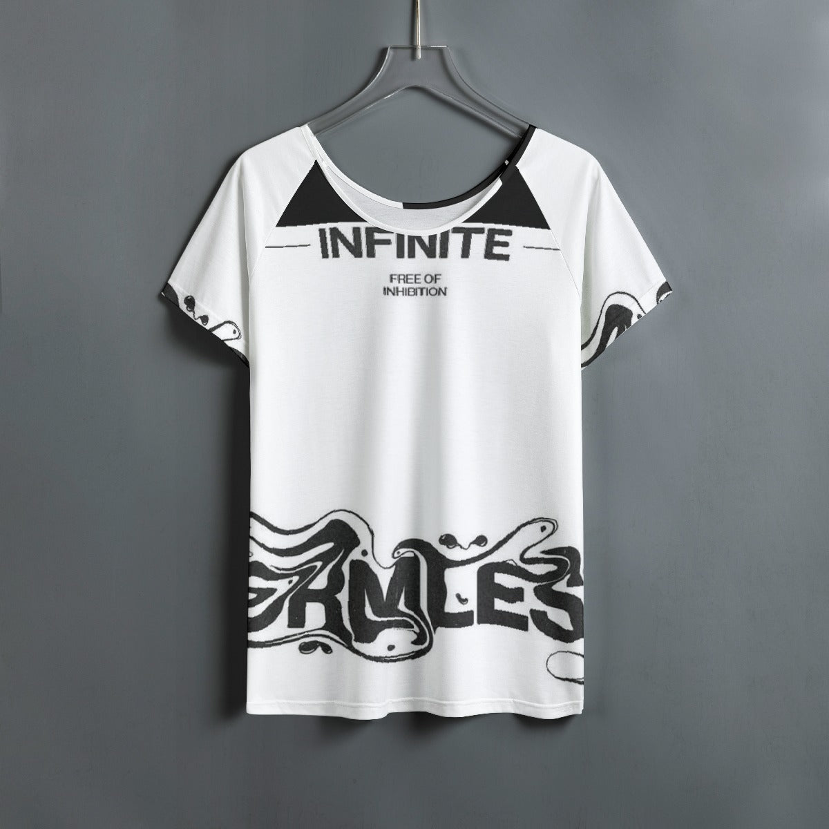 All-Over Print Women's Round Neck T-shirt With Raglan Sleeve