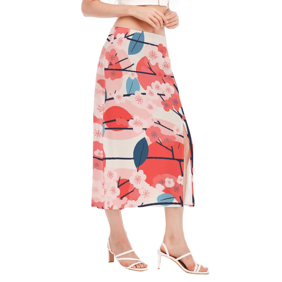 All-Over Print Women's High Slit Long Skirt