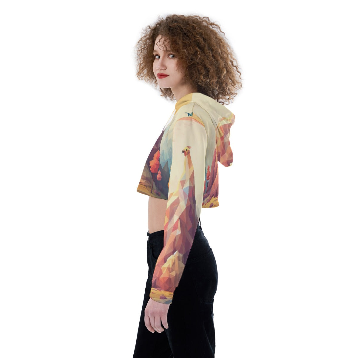 All-Over Print Women's Crop Top Hoodie