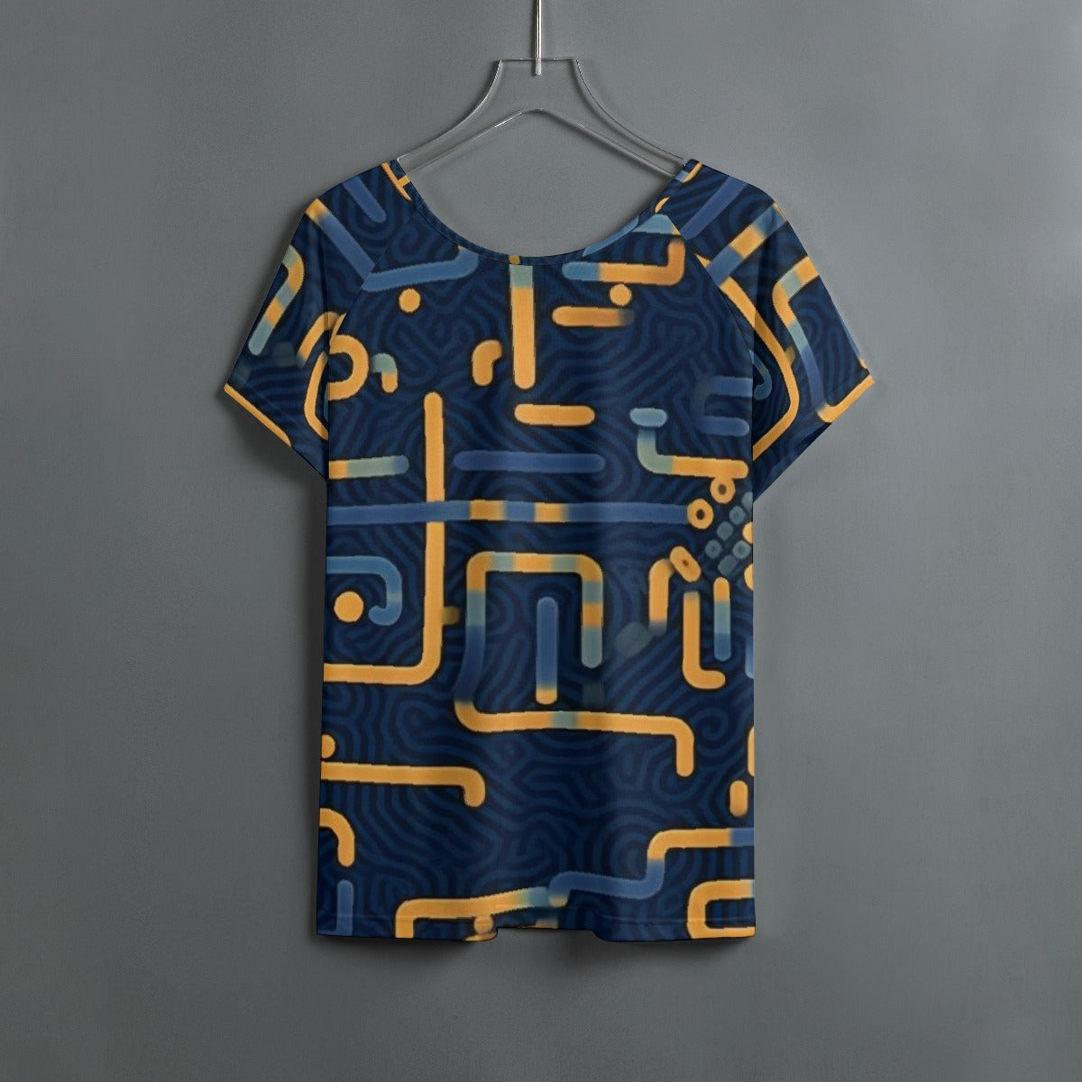 All-Over Print Women's Round Neck T-shirt With Raglan Sleeve