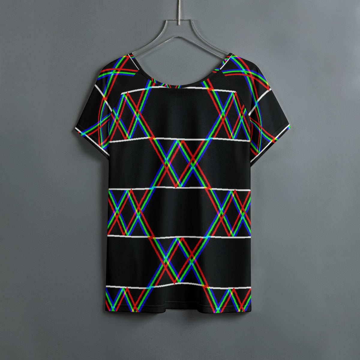 All-Over Print Women's Round Neck T-shirt With Raglan Sleeve