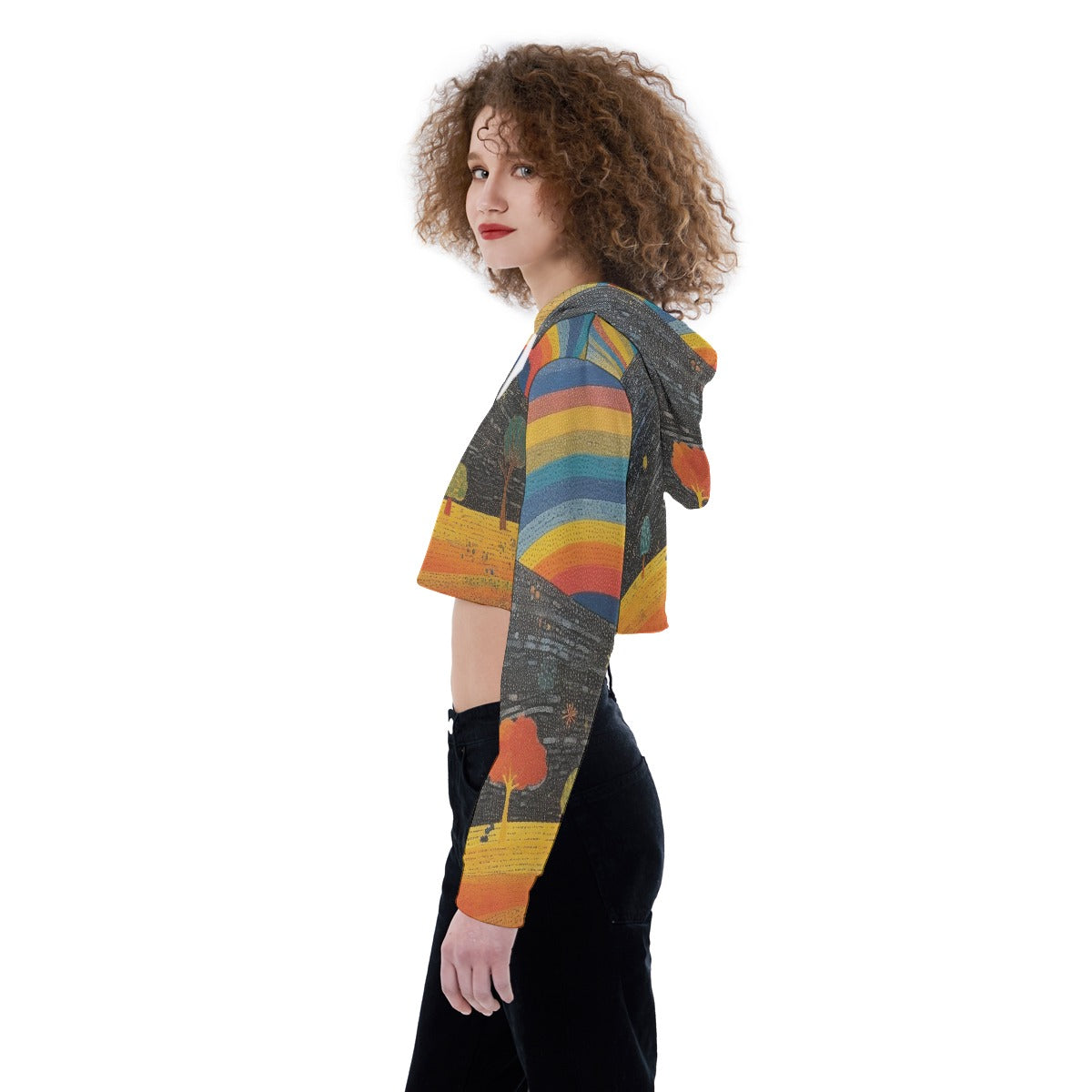 All-Over Print Women's Crop Top Hoodie