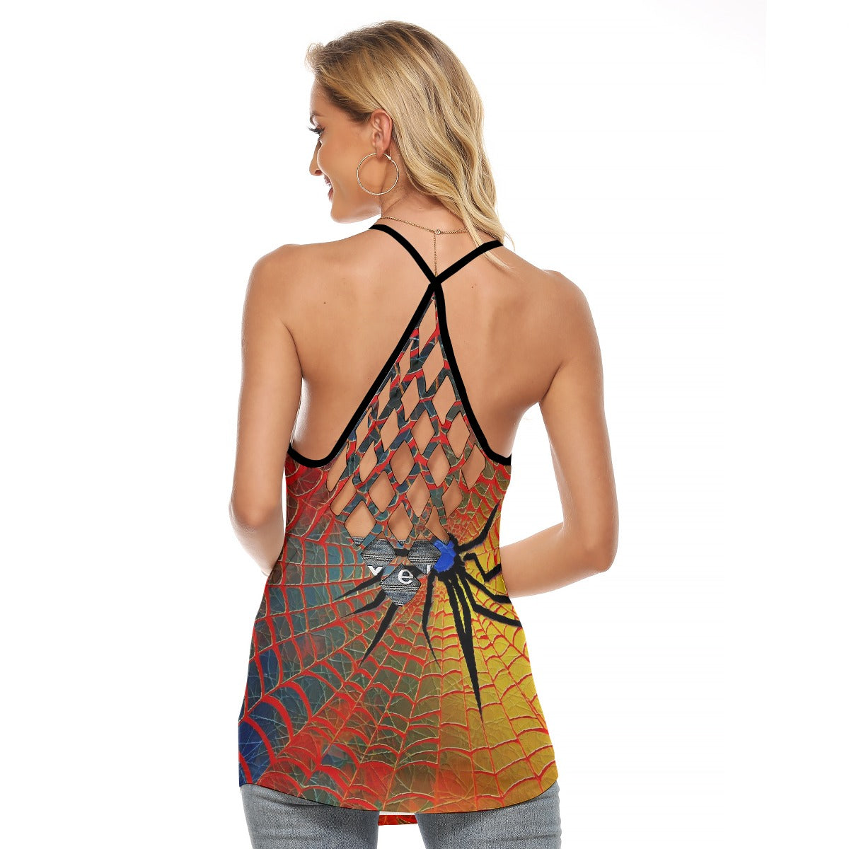 All-Over Print Women's Criss-Cross Open Back Tank Top