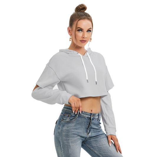 All-Over Print Women's Heavy Fleece Hoodie With Hollow Out Sleeve
