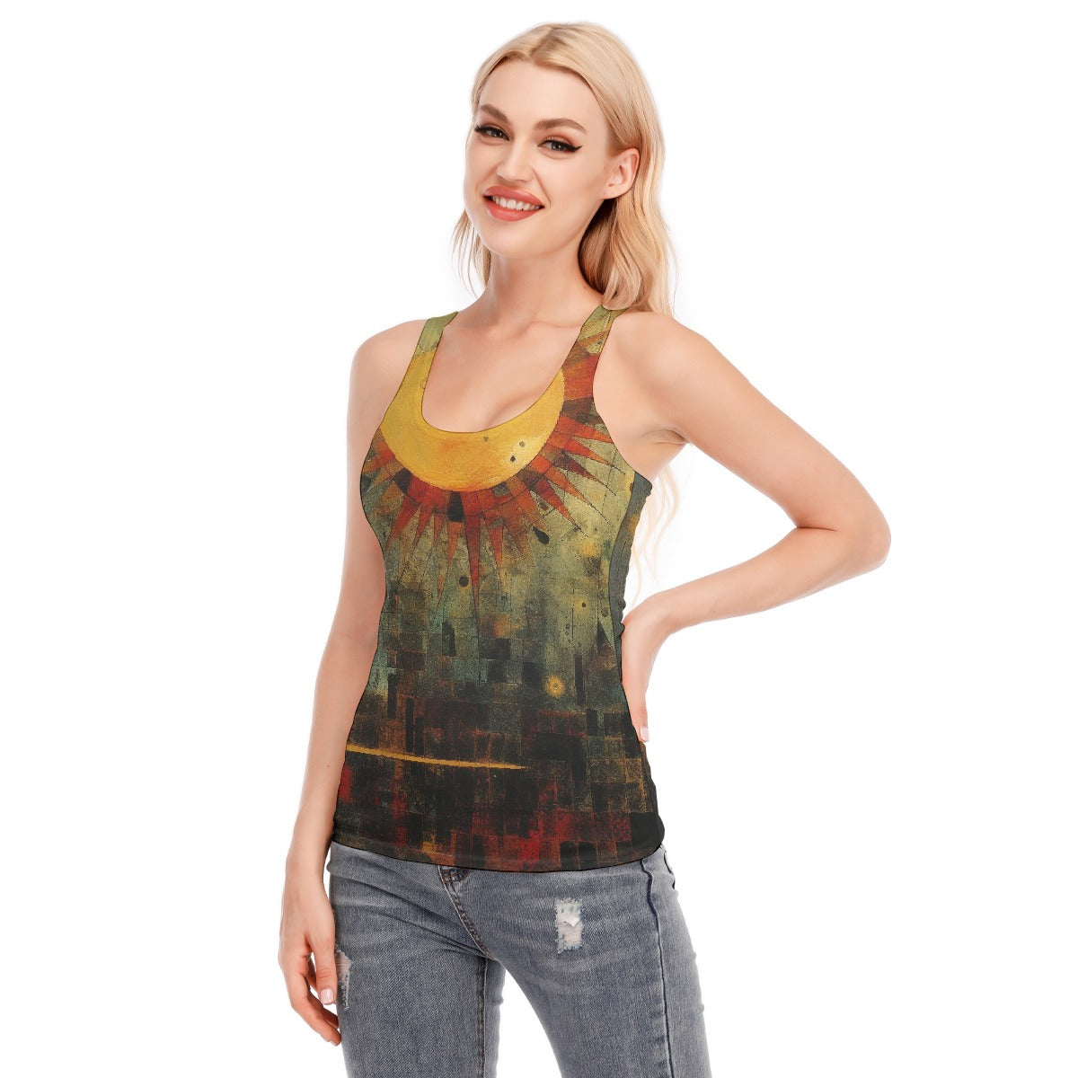 All-Over Print Women's Racer Vest | 190GSM Cotton
