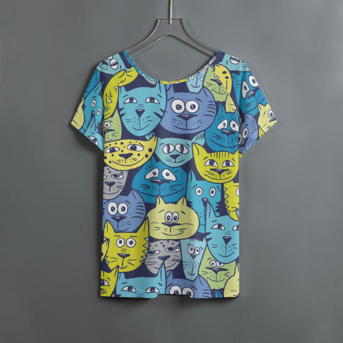 All-Over Print Women's Round Neck T-shirt With Raglan Sleeve