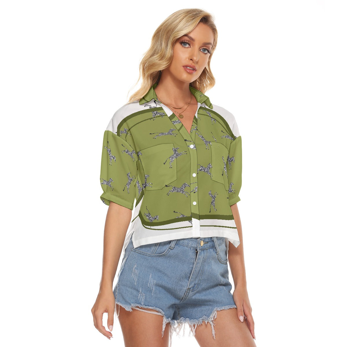 All-Over Print Women's V-neck Shirts