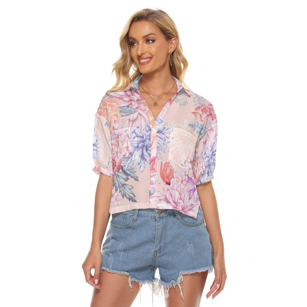 All-Over Print Women's V-neck Shirts