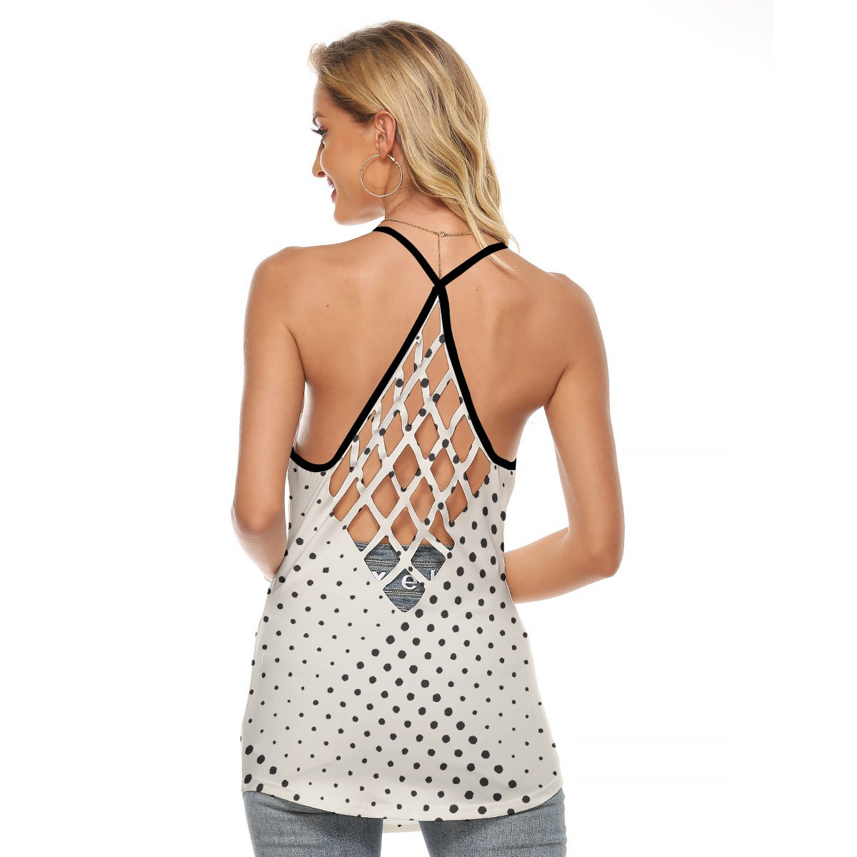 All-Over Print Women's Criss-Cross Open Back Tank Top