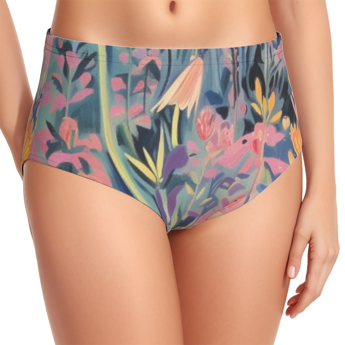 All-Over Print Women's Swimsuit Set With Halter