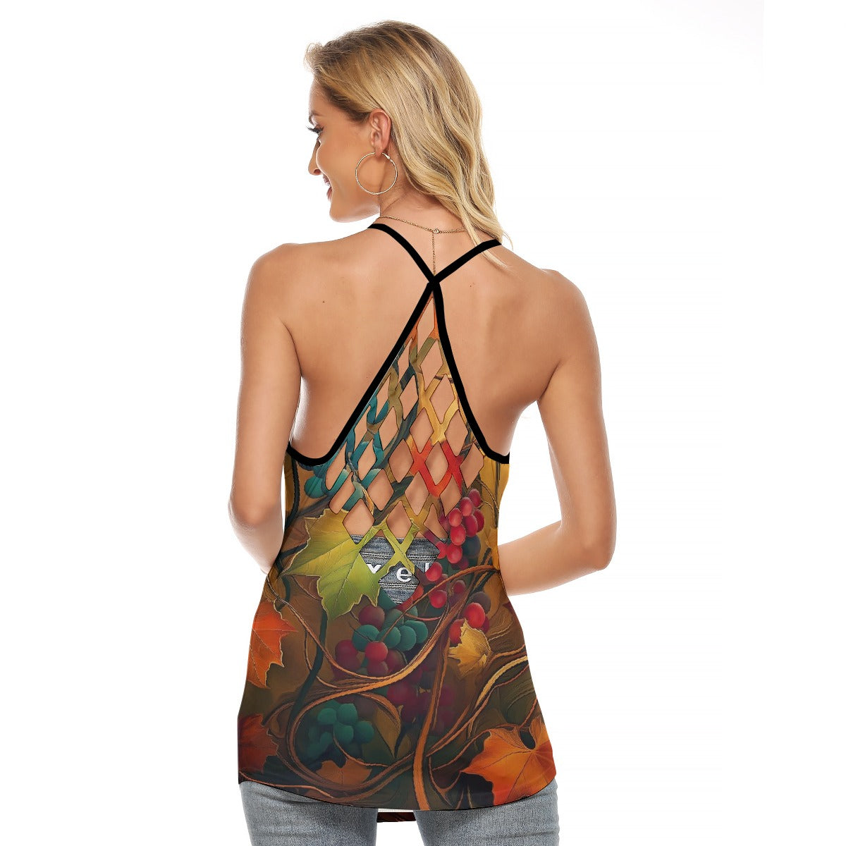 All-Over Print Women's Criss-Cross Open Back Tank Top