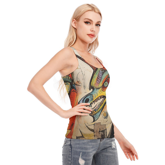 All-Over Print Women's Racer Vest | 190GSM Cotton