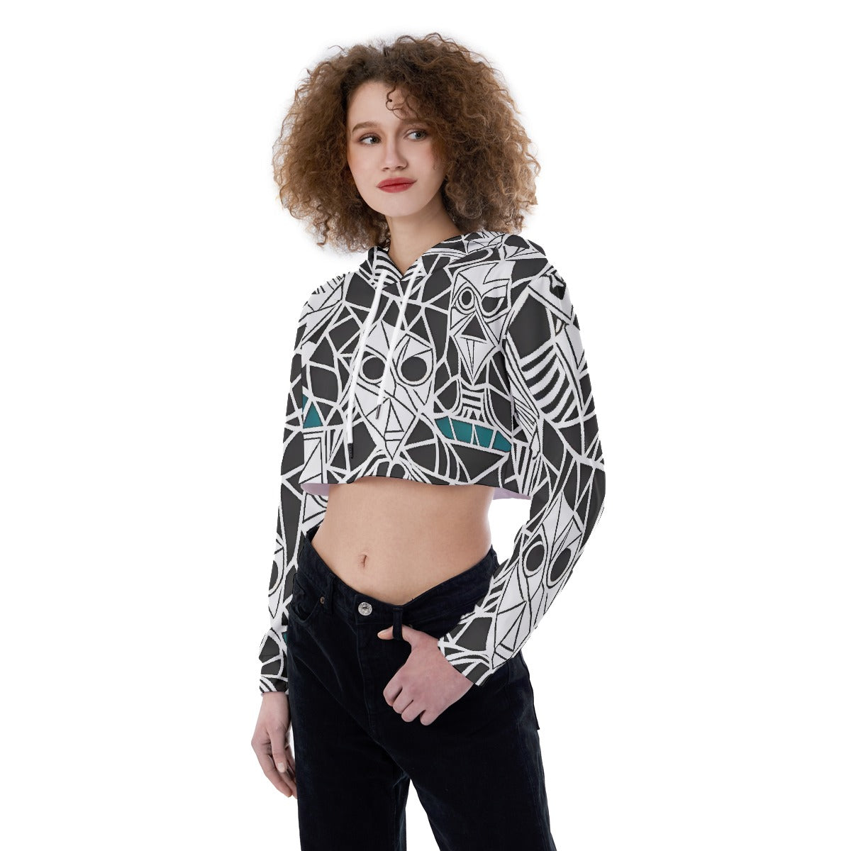 All-Over Print Women's Crop Top Hoodie