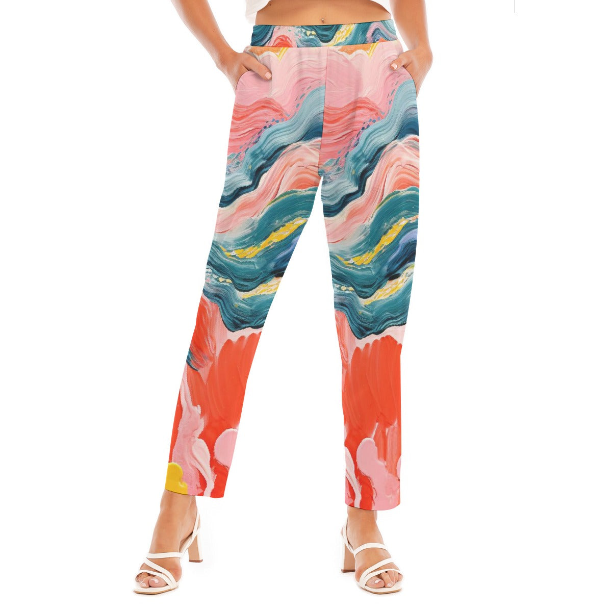 All-Over Print Women's Loose Straight-leg Pants