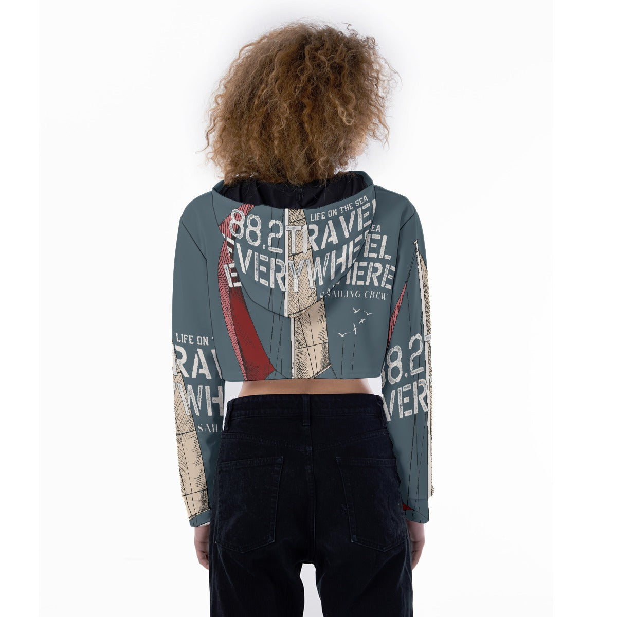 All-Over Print Women's Crop Top Hoodie