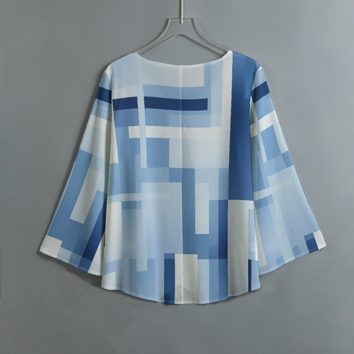 All-Over Print Women's V-neck T-shirt With Irregular Hem