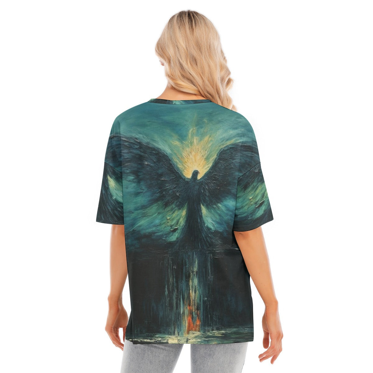 All-Over Print Women's Short Sleeves T-shirt With Hem Split