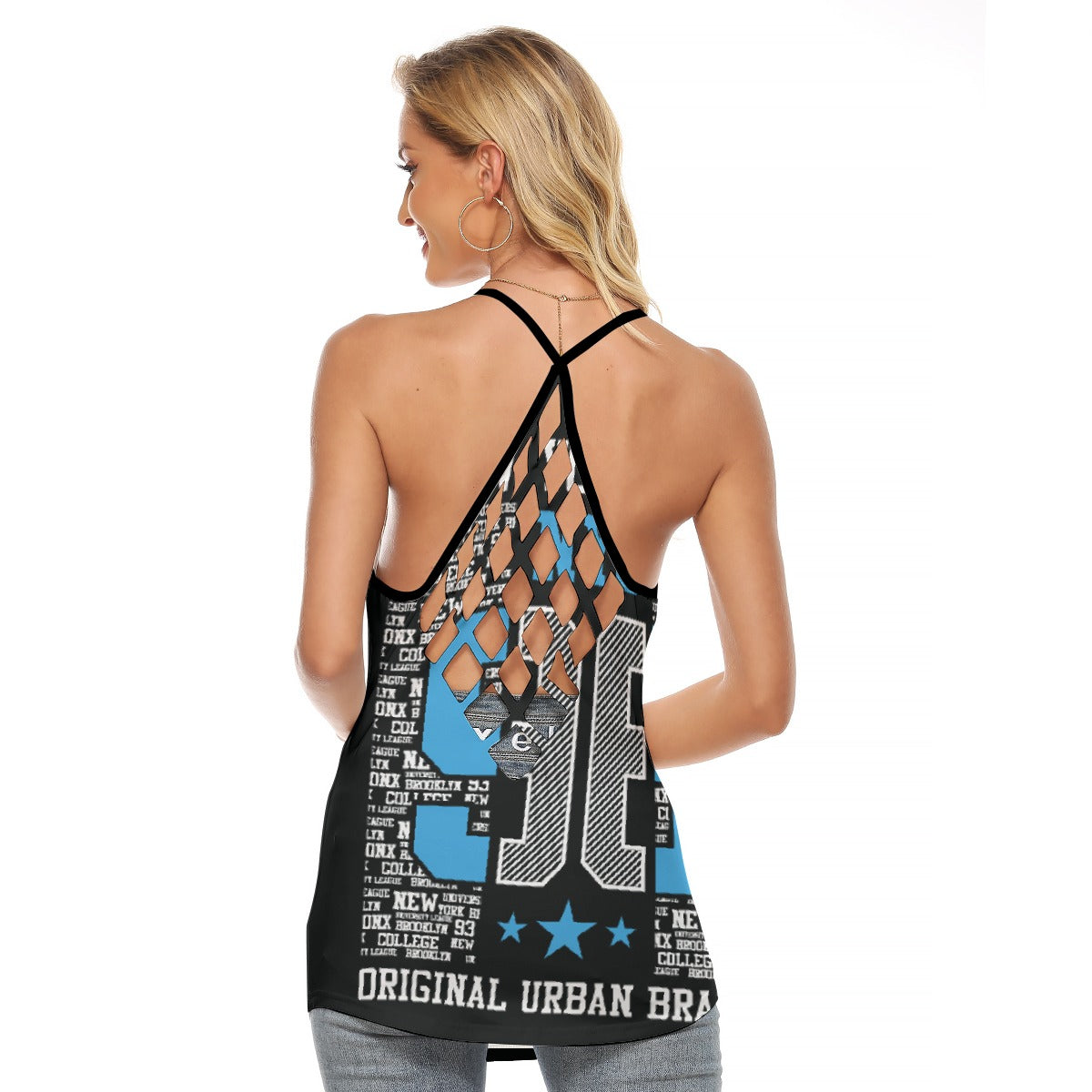 All-Over Print Women's Criss-Cross Open Back Tank Top