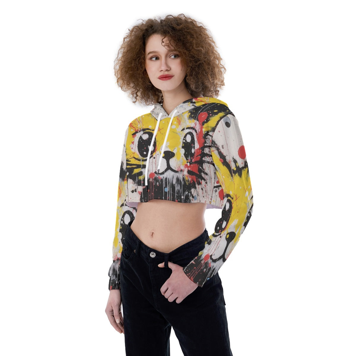 All-Over Print Women's Crop Top Hoodie