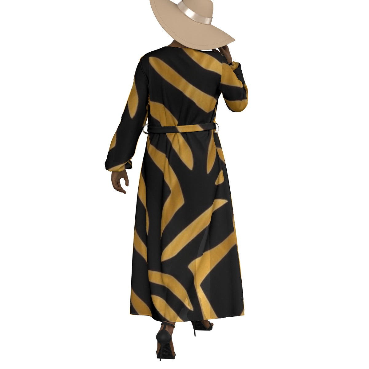 All-Over Print Women's Lace-up Chiffon Robe