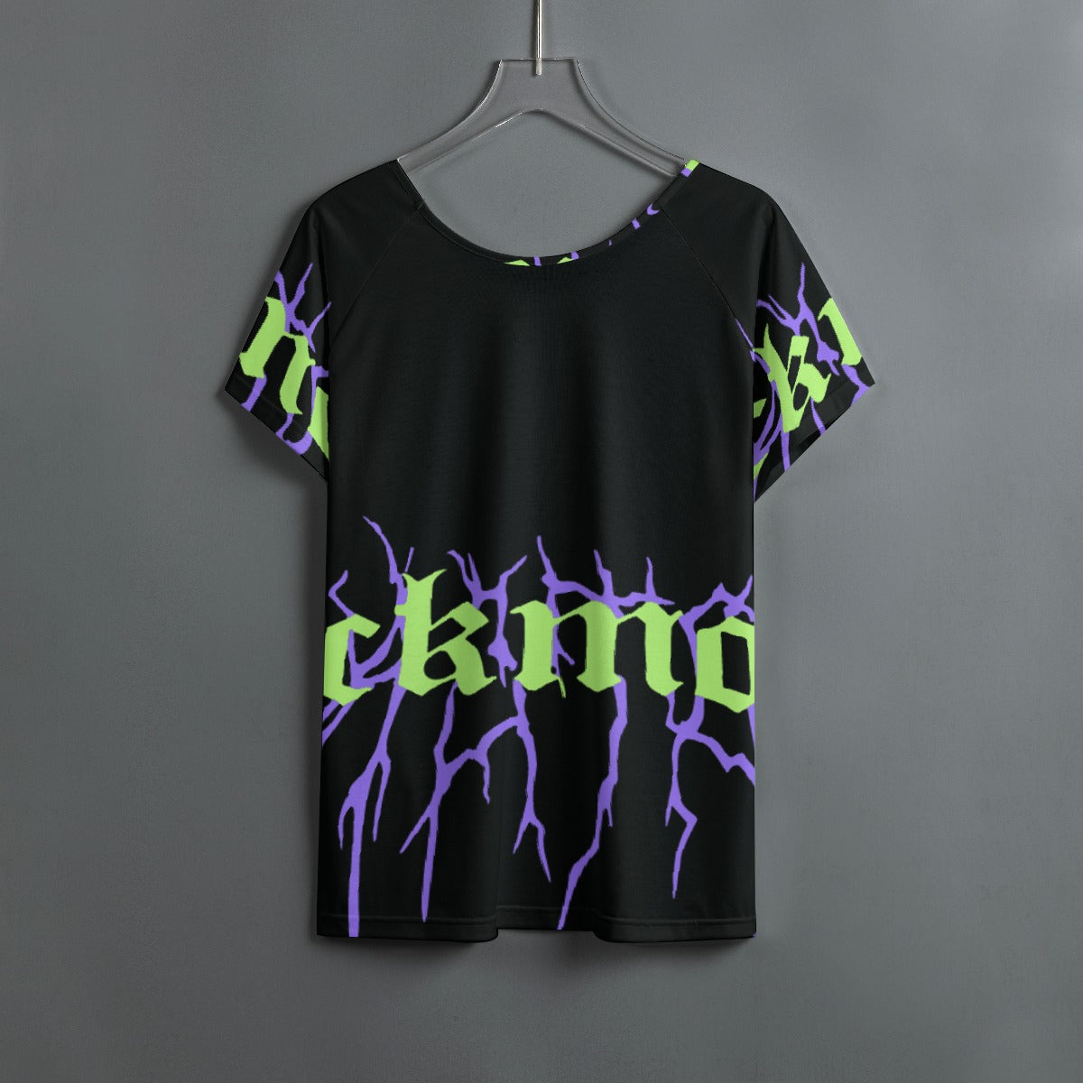 All-Over Print Women's Round Neck T-shirt With Raglan Sleeve