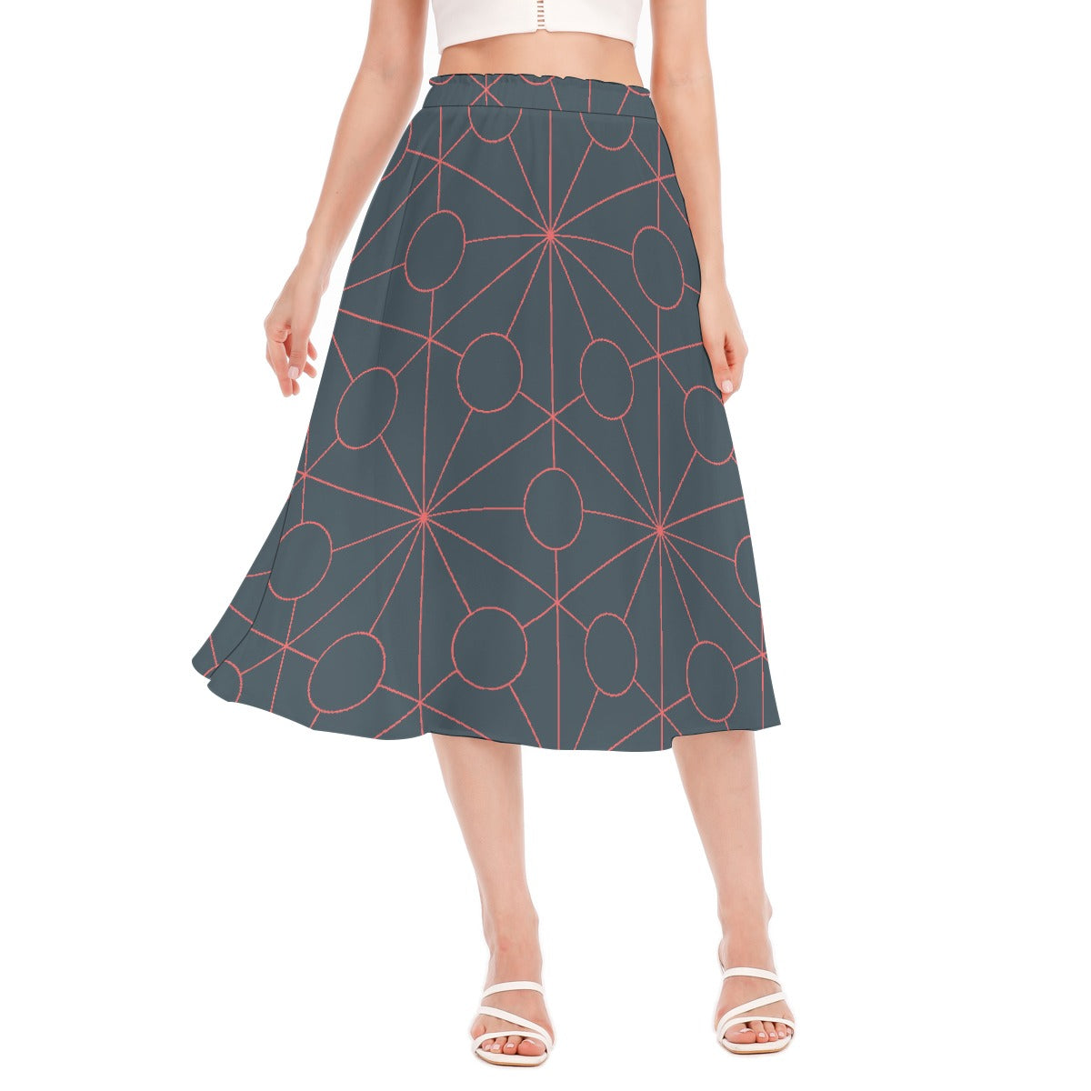 All-Over Print Women's Long Section Chiffon Skirt
