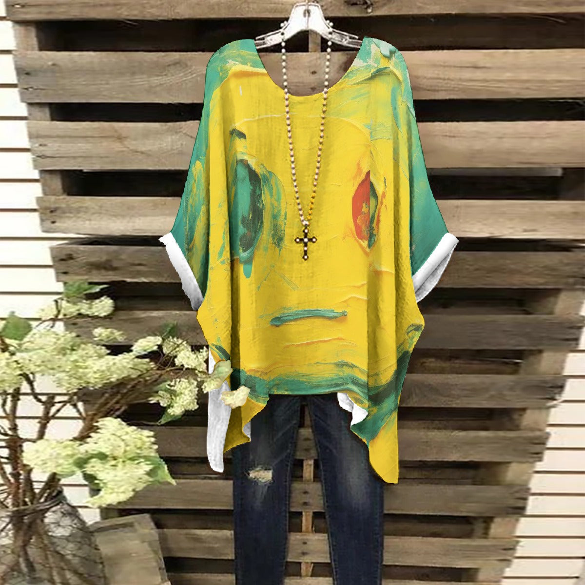 All-Over Print Women's Bat Sleeve Shirt