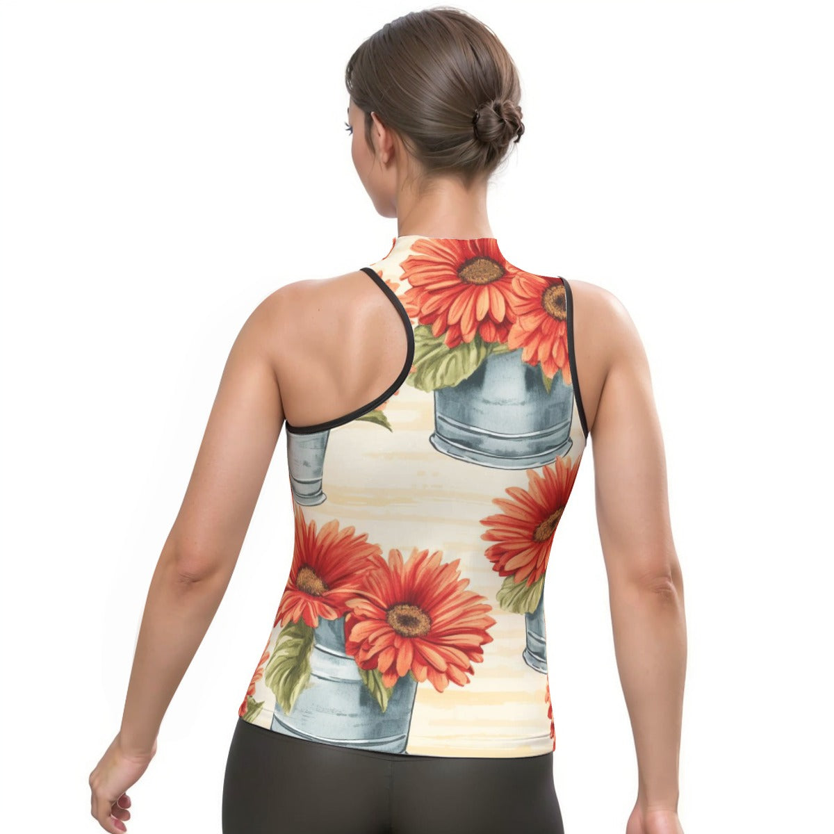 All-Over Print Women's Halter Sleeveless Asymmetrical Tank Top