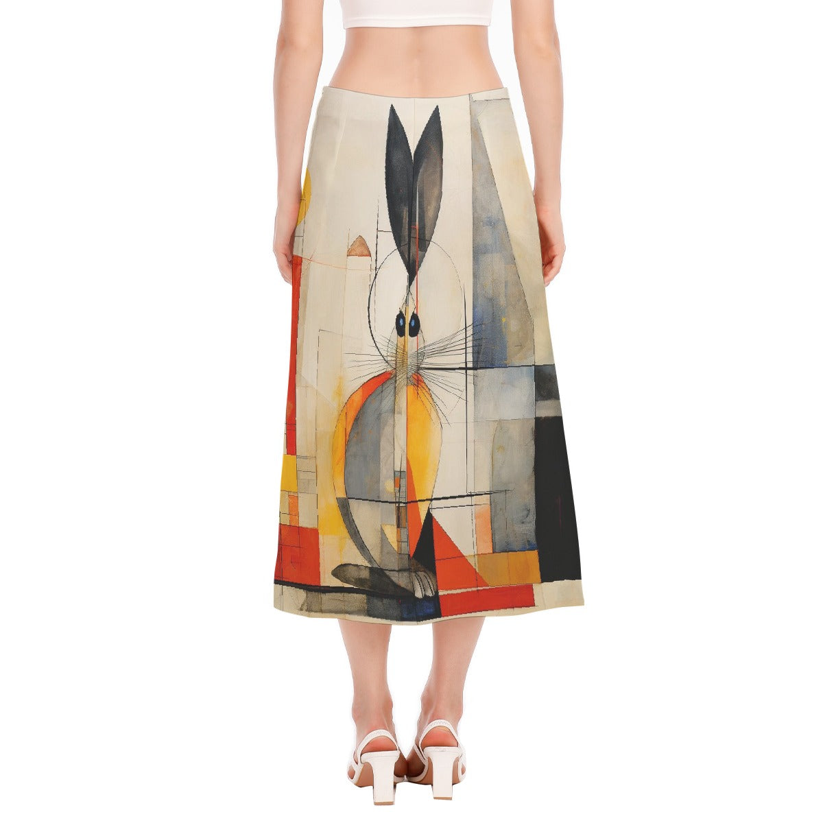 All-Over Print Women's High Slit Long Skirt
