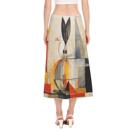 All-Over Print Women's High Slit Long Skirt