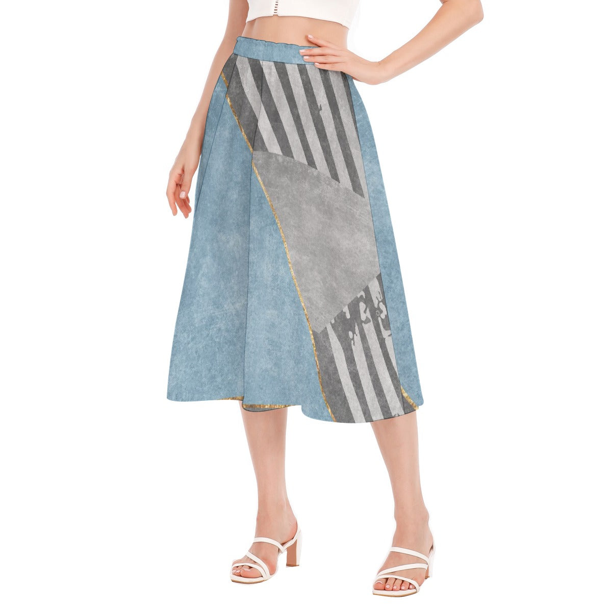 All-Over Print Women's Long Section Chiffon Skirt