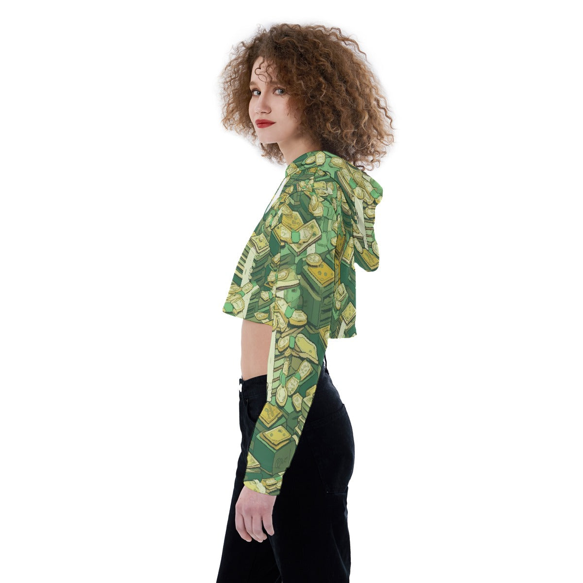 All-Over Print Women's Crop Top Hoodie