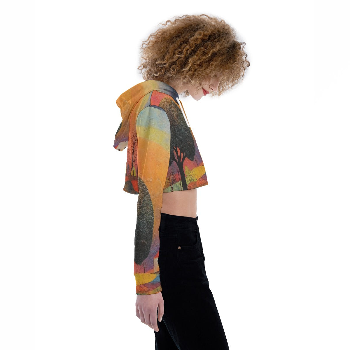 All-Over Print Women's Crop Top Hoodie