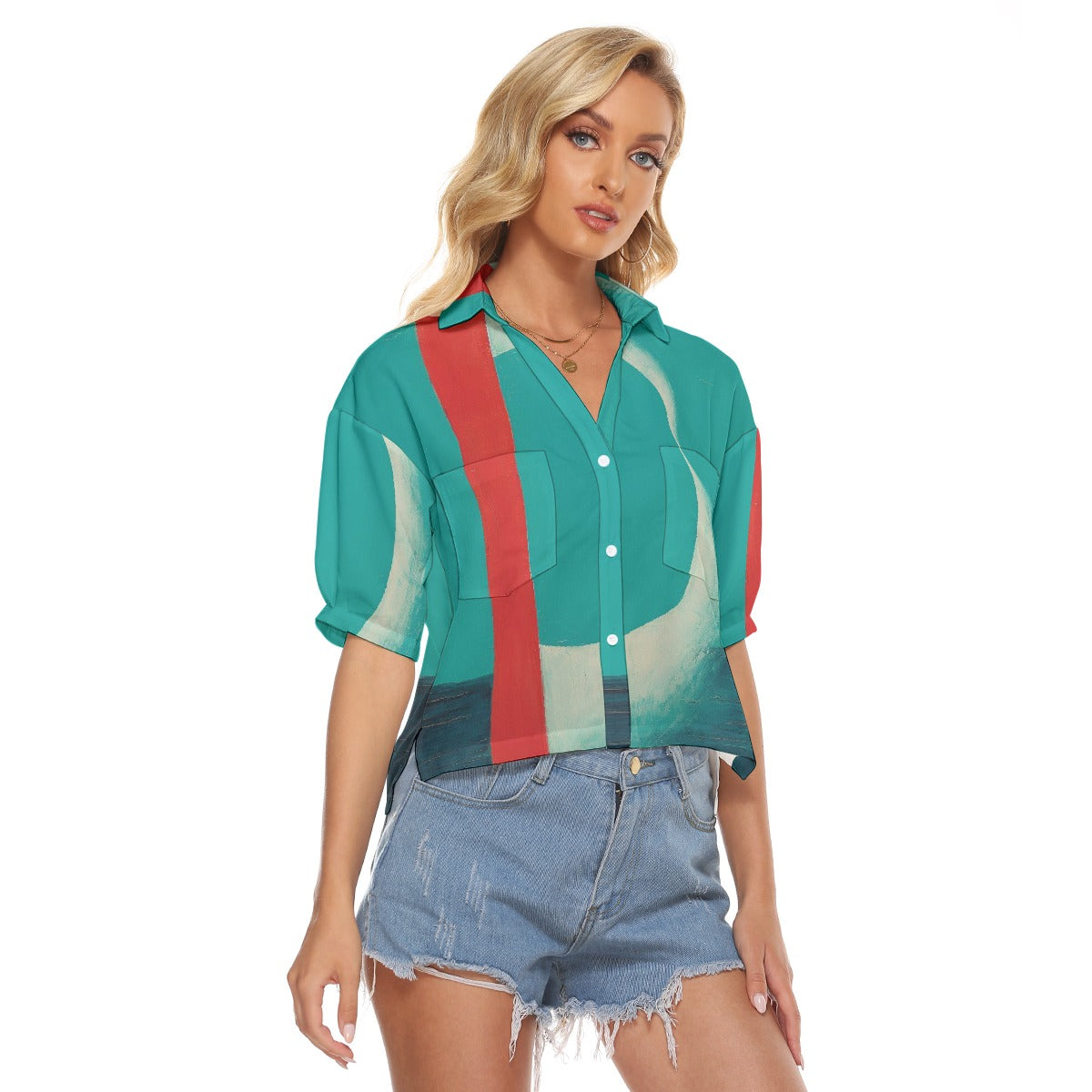 All-Over Print Women's V-neck Shirts