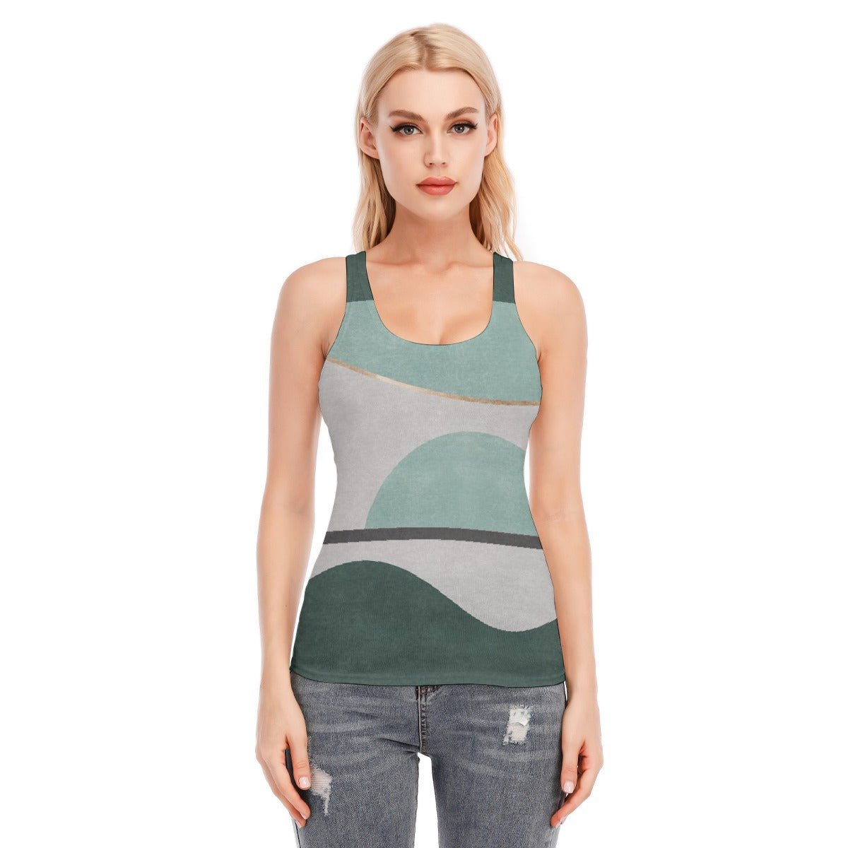 All-Over Print Women's Racer Vest | 190GSM Cotton
