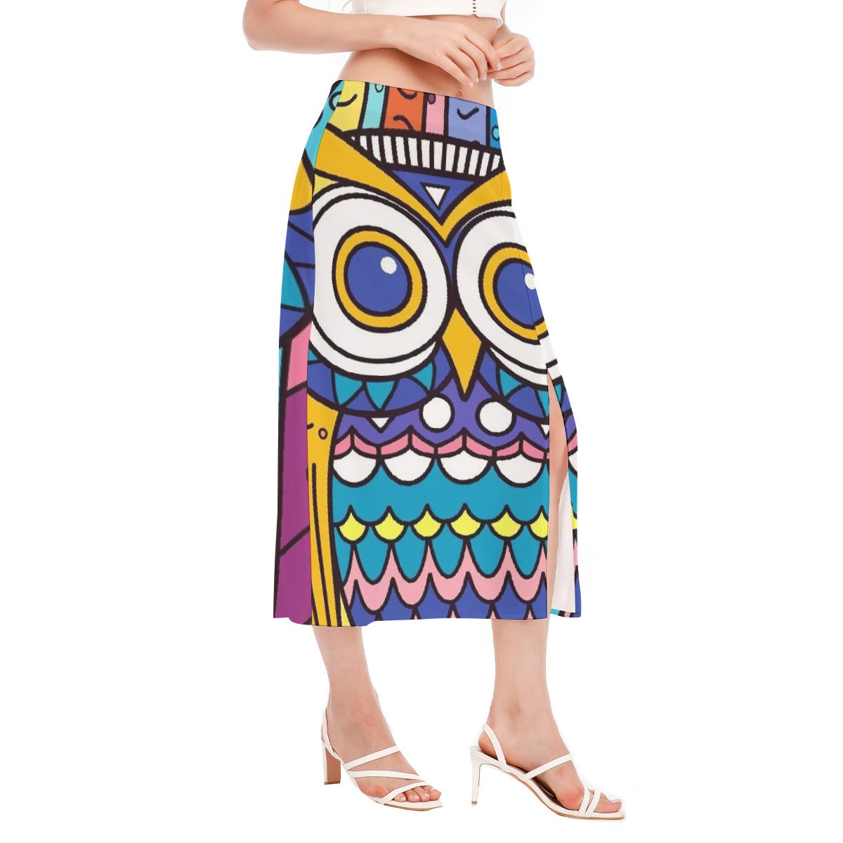 All-Over Print Women's High Slit Long Skirt